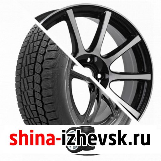 Колесо в сборе Viatti Brina зима (V-521) 185/60 R15 T 84 + CrossStreet CR16 6xR15 4×98 ET40 DIA58.6 Черный полностью полированный в Ижевске